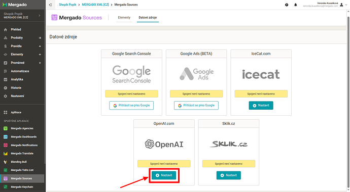 nastavit zdroj openai