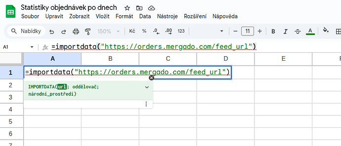 google sheet import dat