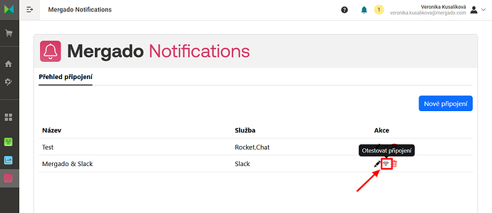 Mergado-Notifications-slack kontrola napojení