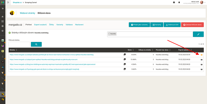 TOP stránku pro klíčové slovo lze nově stanovit ručně