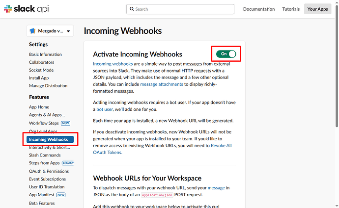 slack incoming webhook