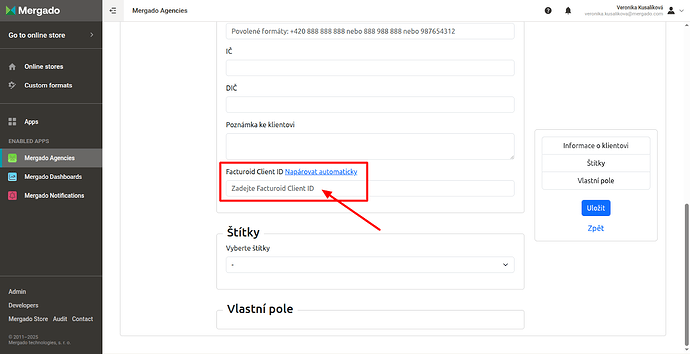 nastavení klienta client id