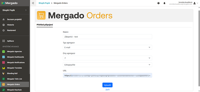 Mergado-Orders emaily